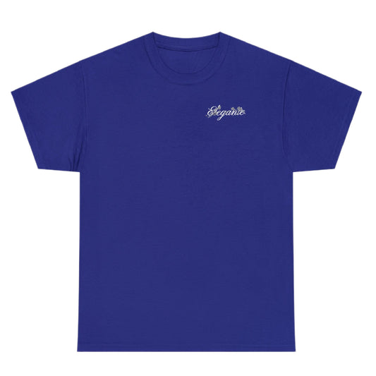 ELEGANTE Cursive Logo T-Shirt Blue