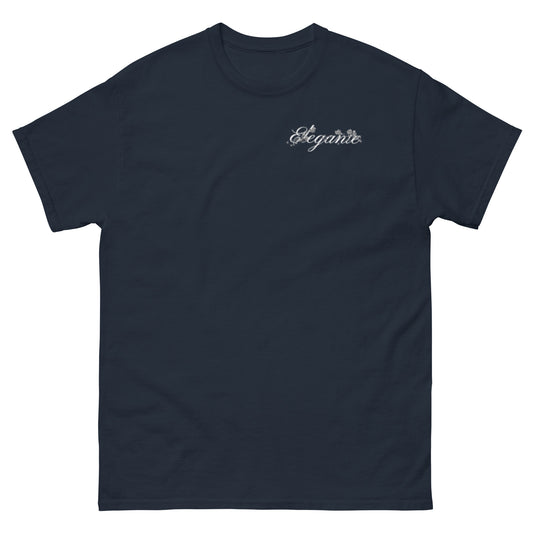 ELEGANTE Cursive Logo T-Shirt Navy Blue