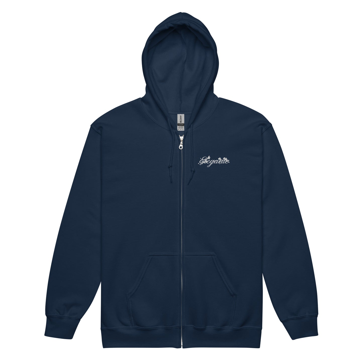 ELEGANTE Zip Up Embroidered Logo hoodie